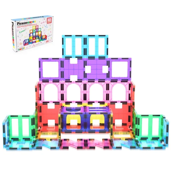 PicassoTiles | Magnetische bouwset 42-delig - Afbeelding 5