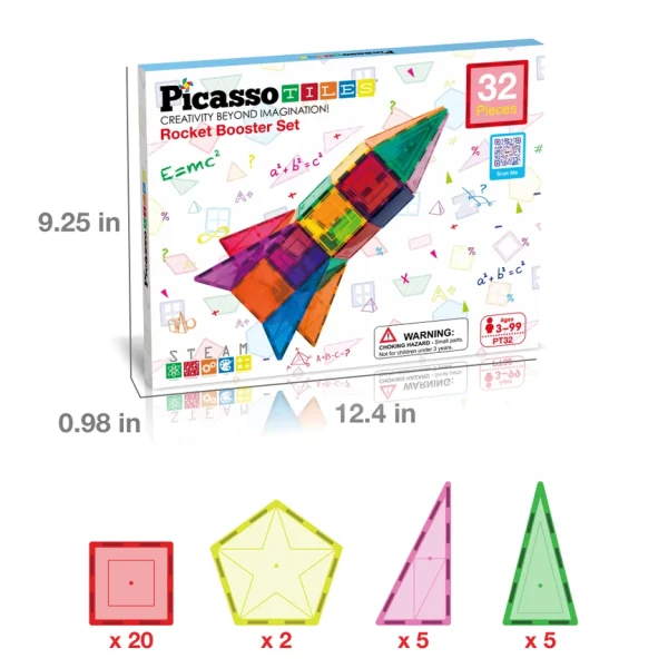 PicassoTiles | Magnetische bouwset 32-delig - Afbeelding 6