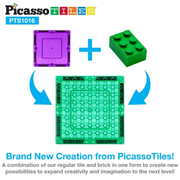 PicassoTiles | Magnetische bakstenen en tegelbouwset 1016-delig - Afbeelding 3