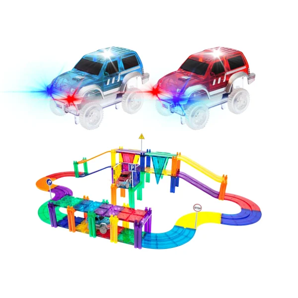 PicassoTiles | Magnetische bouwset Racebaan 50-delig - Afbeelding 5