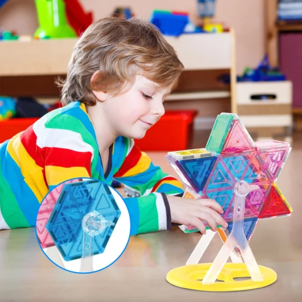 PicassoTiles | Magnetische bouwset - Reuzenrad 63-delig - Afbeelding 3