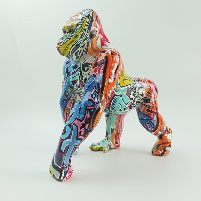 Polyresin aap kleurrijk