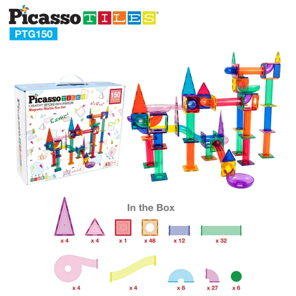 PicassoTiles | Magnetische Knikkerbaan 150-delig - Afbeelding 8