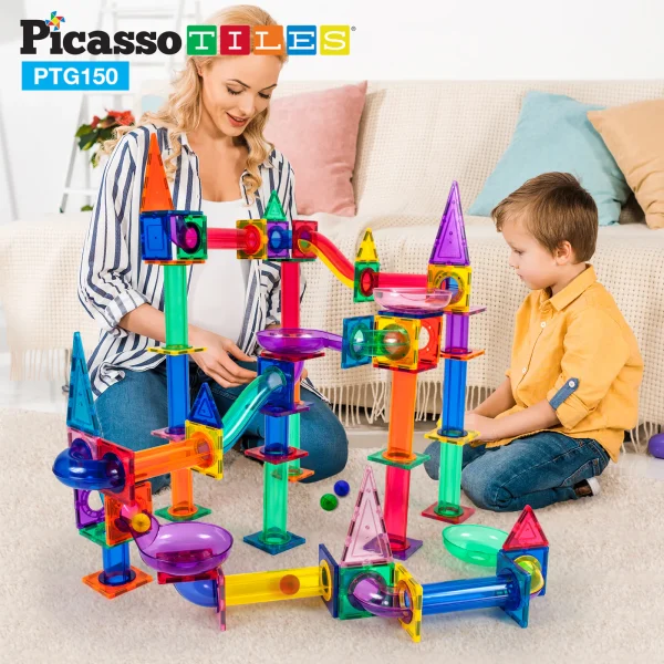 PicassoTiles | Magnetische Knikkerbaan 150-delig - Afbeelding 6