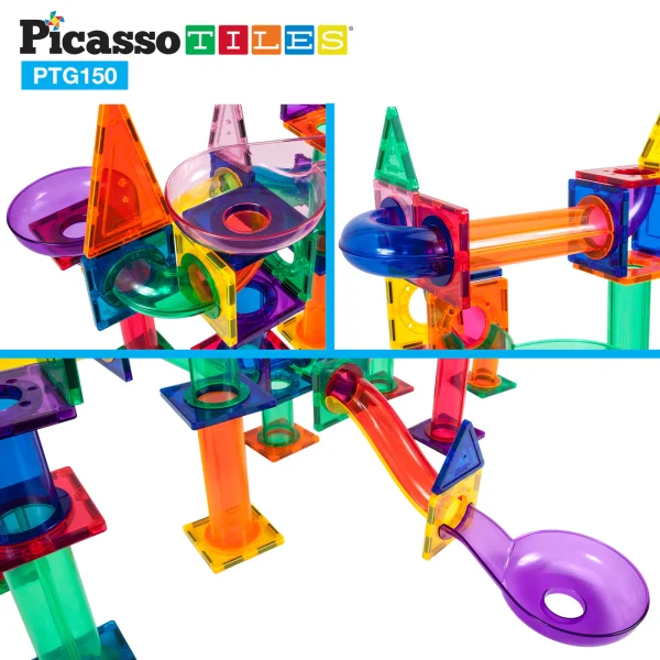 PicassoTiles | Magnetische Knikkerbaan 150-delig - Afbeelding 2