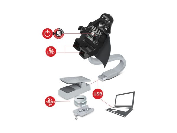 Lego Star Wars | Darth Vader boeklamp - Afbeelding 2