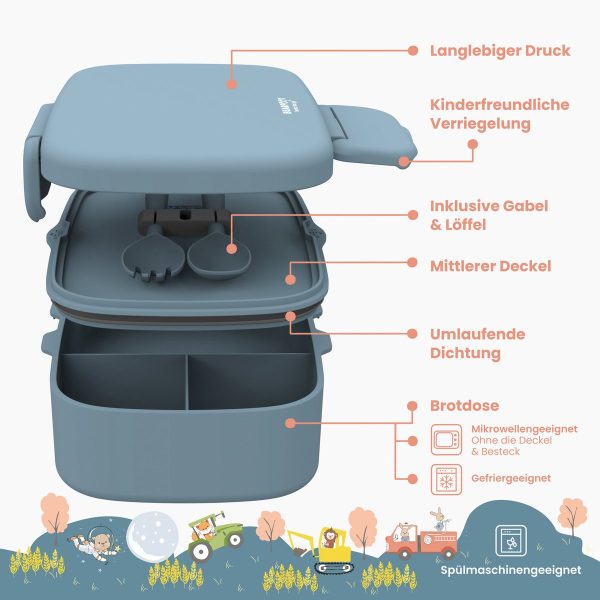 Bearfoot | Lunchbox Vakken - Blauw - Afbeelding 2
