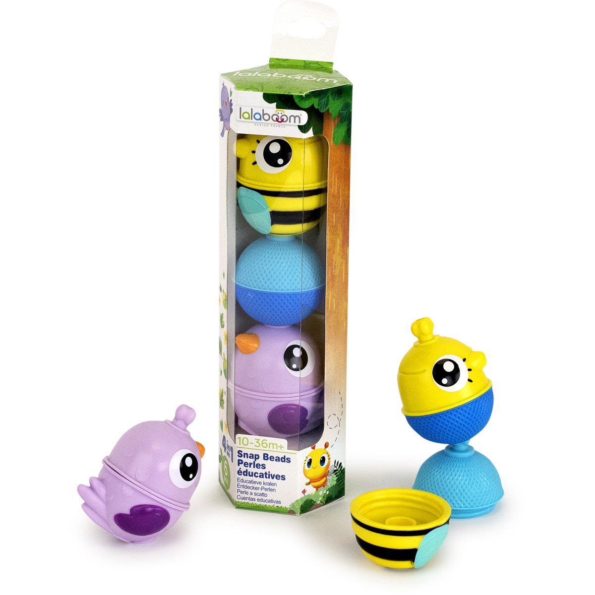 Lalaboom | Set dieren - Bij en Paarse Vogel