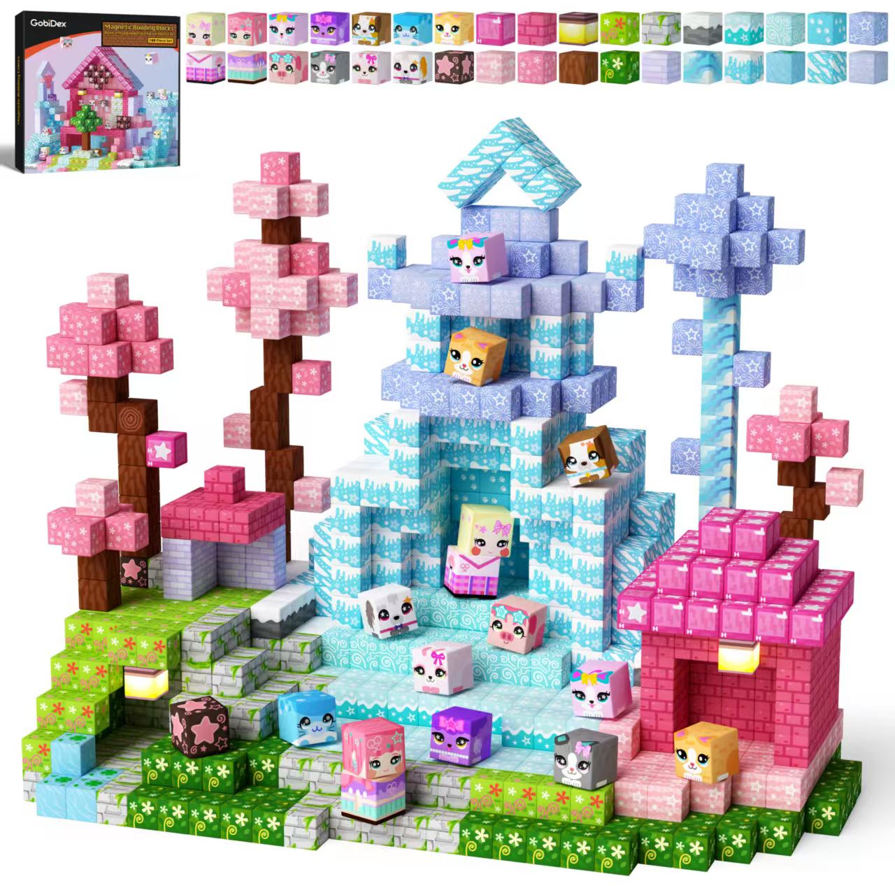 Gobidex | Magnetische Bouwkubussen - Thema Elfen 200st - Afbeelding 3