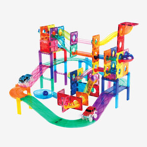 PicassoTiles | Magnetische 3-in-1 Knikkerbaan + Racebaan 108-delig - Afbeelding 2