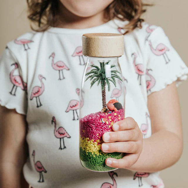Petit Boum | Sensorische fles Spy – Flamingo - Afbeelding 3