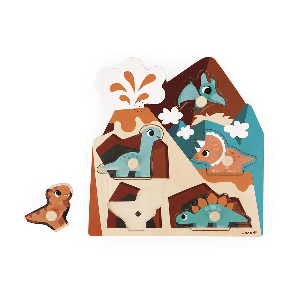 Janod | 5-delige Dino Geluidspuzzel
