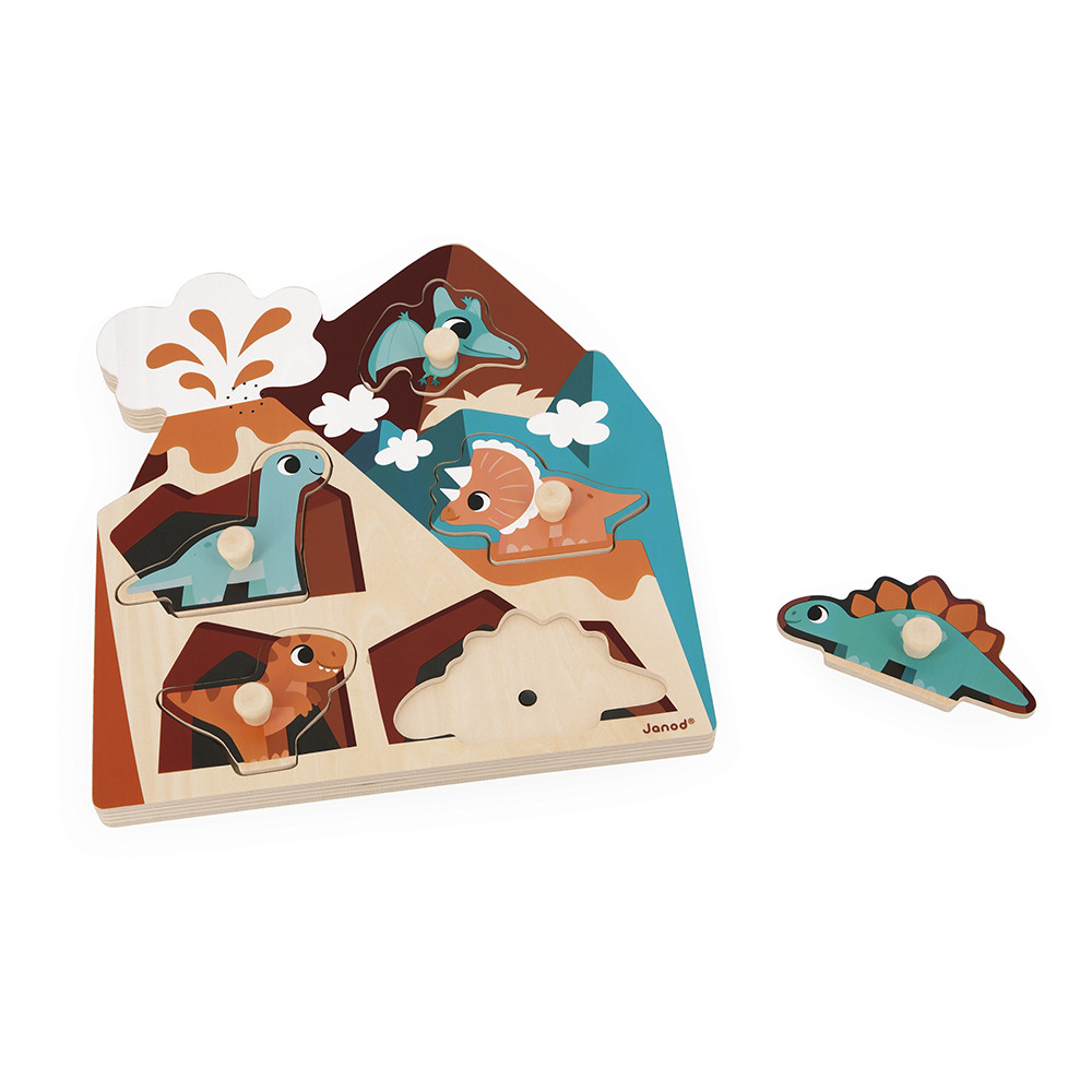 Janod | 5-delige Dino Geluidspuzzel - Afbeelding 6