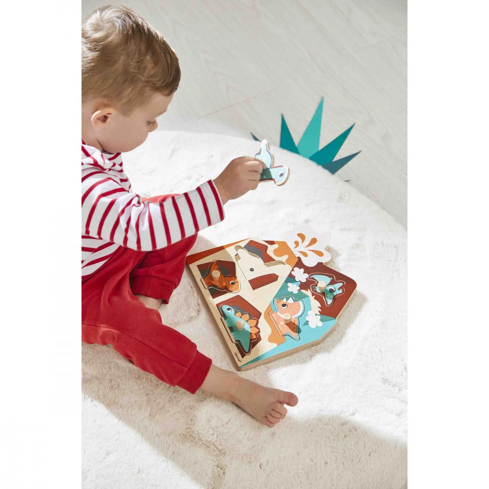Janod | 5-delige Dino Geluidspuzzel - Afbeelding 2