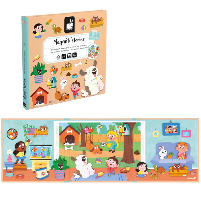 Janod | Magneetboek Magnéti’stories – Huisdieren