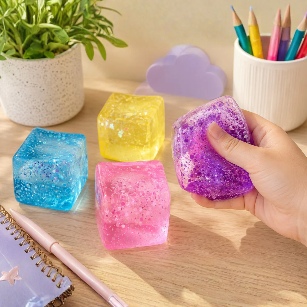 Squishy Cube Glitter Fidget – Normal - Afbeelding 2