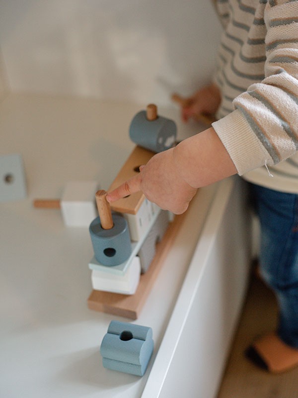 Label Label | Blokkenset Huis – Blauw - Afbeelding 4