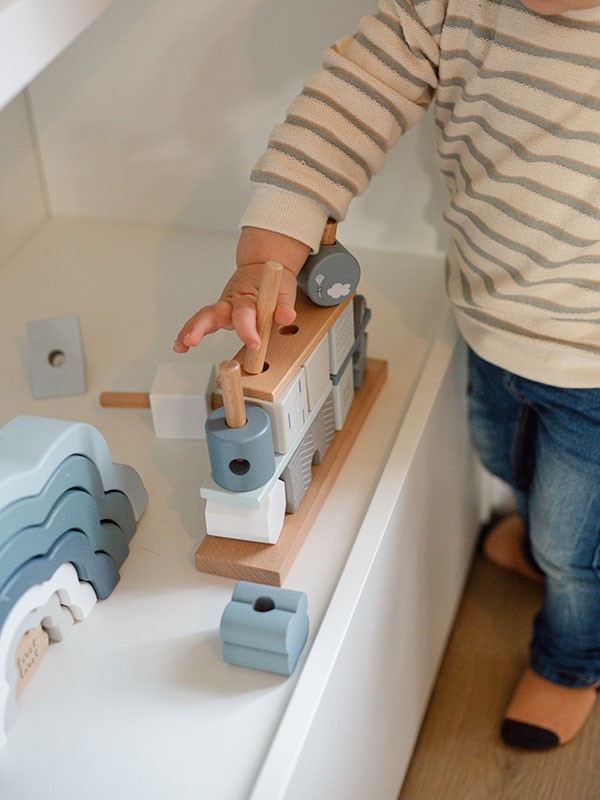 Label Label | Blokkenset Huis – Blauw - Afbeelding 3