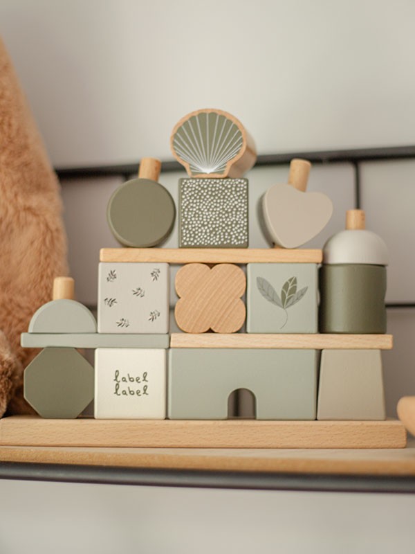 Label Label | Blokkenset Huis – Olijf Groen - Afbeelding 2