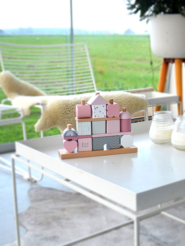 Label Label | Blokkenset Huis – Roze - Afbeelding 4