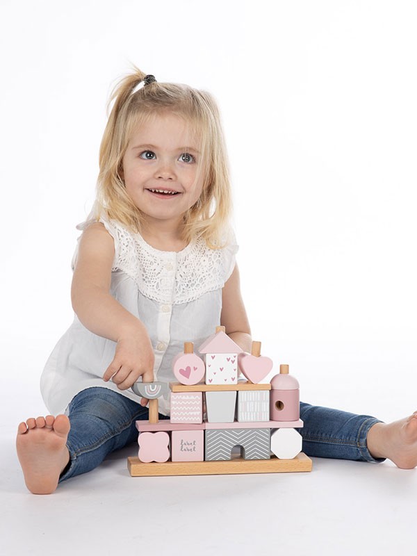 Label Label | Blokkenset Huis – Roze - Afbeelding 3