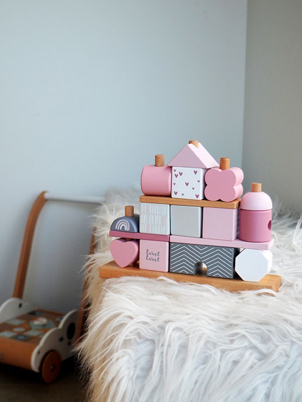 Label Label | Blokkenset Huis – Roze - Afbeelding 2