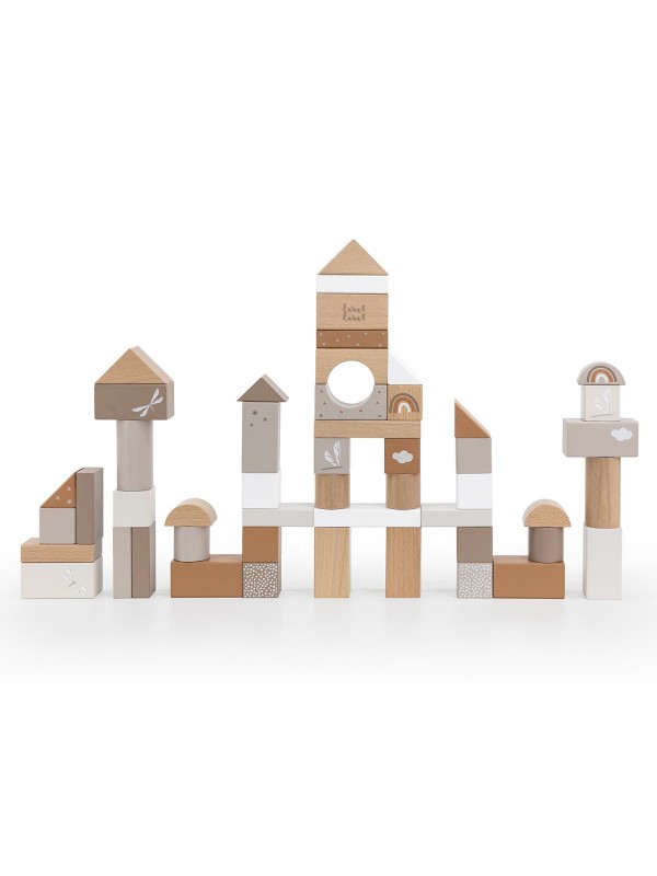 Label Label | Houten Blokken Set Emmer – Nougat