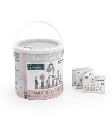 Label Label | Houten Blokken Set Emmer – Roze - Afbeelding 2