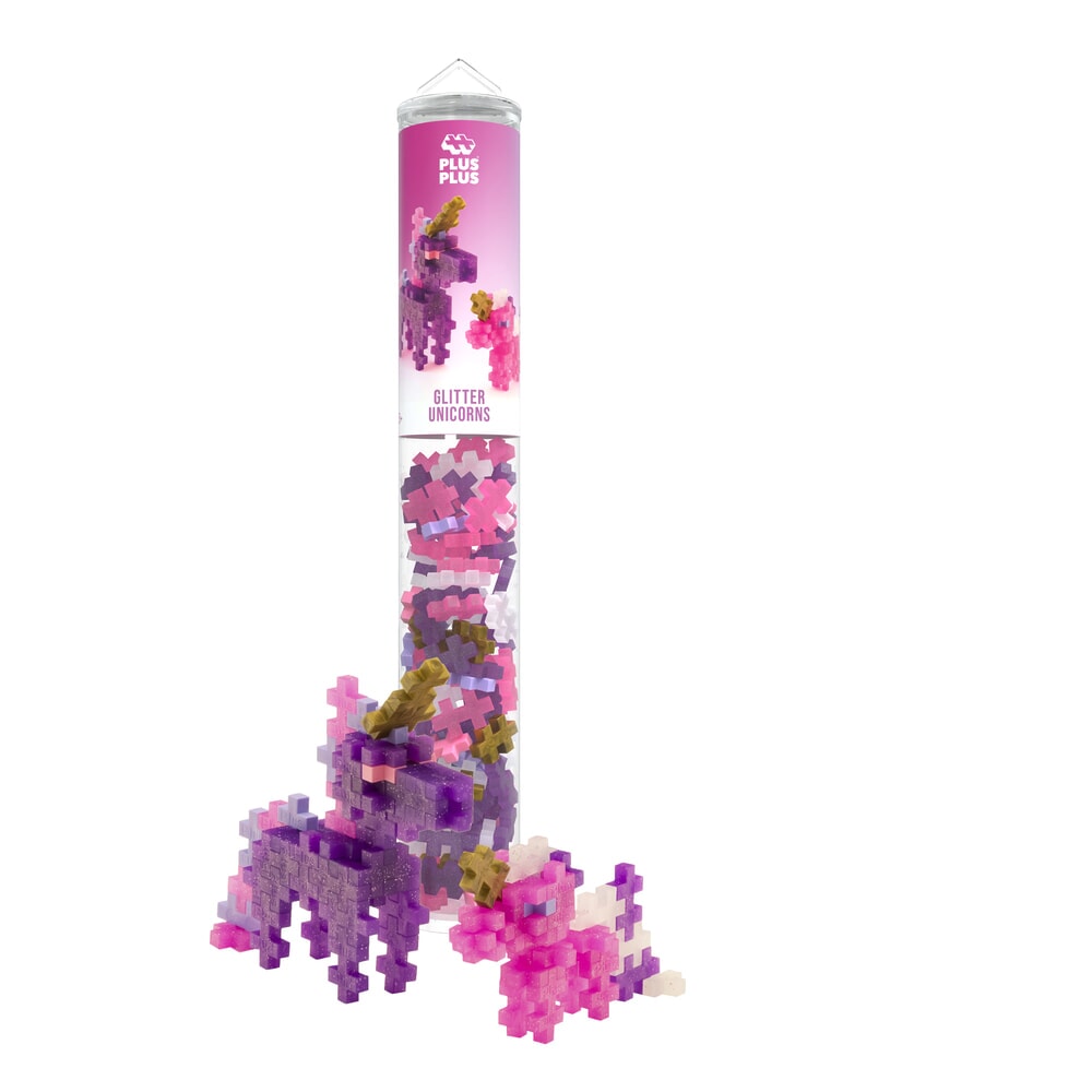 Plus-Plus | Tube Glitter Unicorns 100 stuks