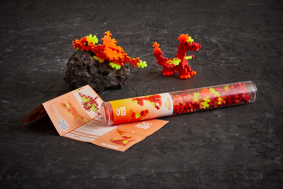 Plus-Plus | Tube Fire Dragons 100 stuks - Afbeelding 3