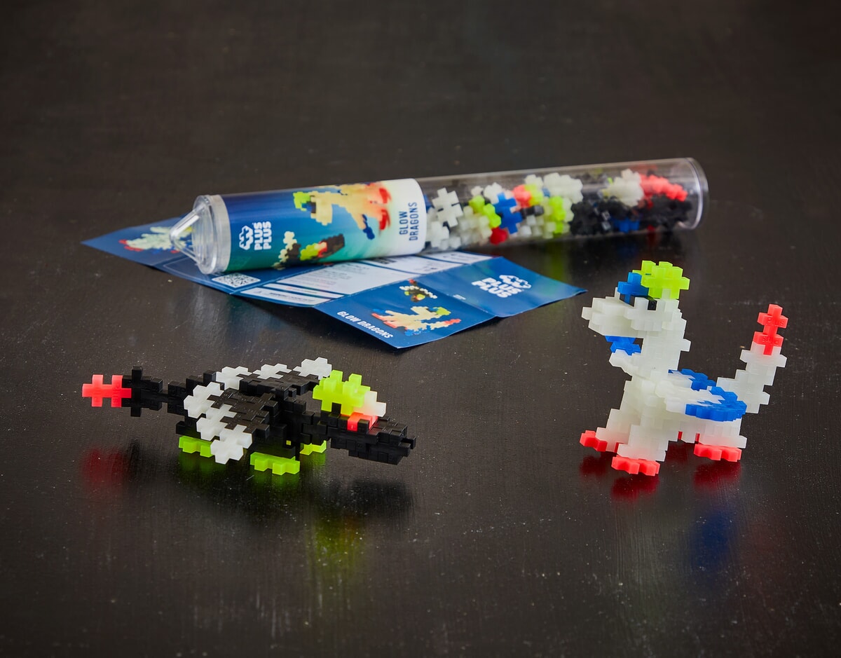 Plus-Plus | Tube Glow Dragons 100 stuks - Afbeelding 3