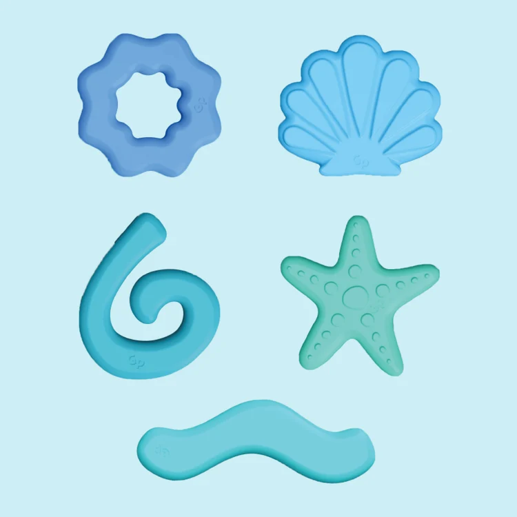 Glo Pals | Mini Play Jar set met 5 zachte vormen – Blauw - Afbeelding 4