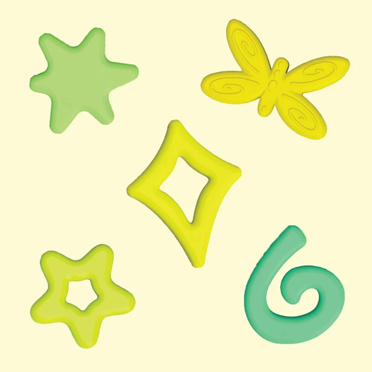 Glo Pals | Mini Play Jar set met 5 zachte vormen - Groen - Afbeelding 5