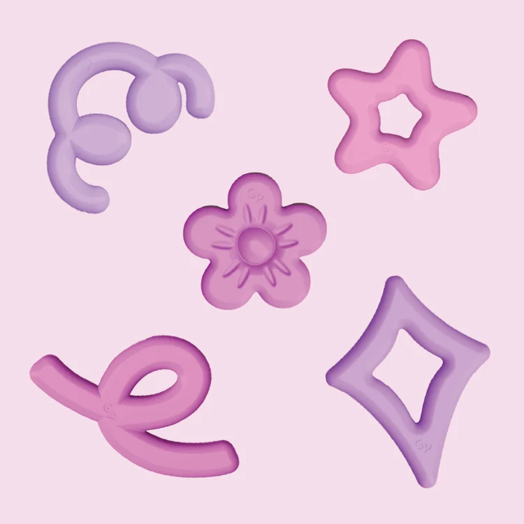 Glo Pals | Mini Play Jar set met 5 zachte vormen – Roze - Afbeelding 3
