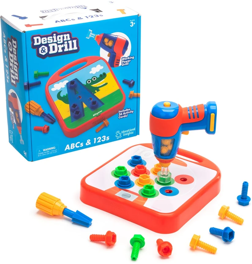Learning Resources | Design & Drill ABCs & 123s - Educatief Bouwspeelgoed